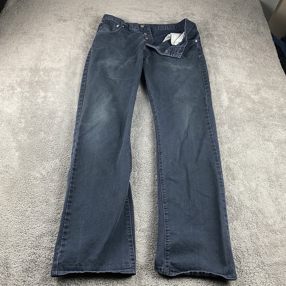 Levi's Other - Levis 551 Straight Leg Jeans Mens 32x30 Black Denim‎ Button Fly Mid Rise